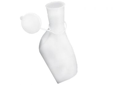 Urinflasche für Männer 1l eckig mit Deckel, milchig, graduiert, mit langem Hals 1x1 Stück 