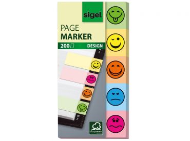 Sigel Haftmarkerblock, Design Smile, 15 x 50 mm, 1x5 items 