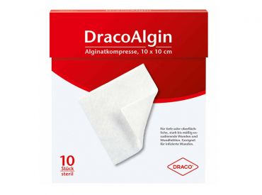 DracoAlgin Alginatkompresse, 10 x 10 cm, steril 1x10 items 