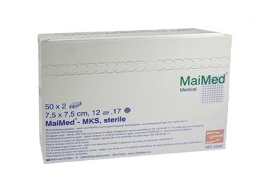 MaiMed® - MKS Schlitzkompressen 7,5 x 7,5 cm steril 12-fach 50x2 items 