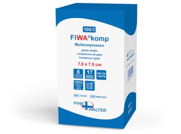 FIWA® komp Mullkompressen 7,5x7,5cm, 8-fach unsteril 1x100 items 