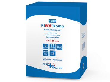 FIWA®komp Mullkompressen 10x10cm 8-fach unsteril 1x100 Stück 