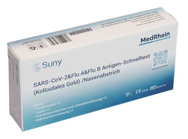 Kombi-Test: MedRhein Covid-19 + Influenza A/B Antigen-Selbstest Suny, 1x1 items 