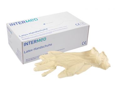 Intermed latex gloves, powder free, large 1x100 items 