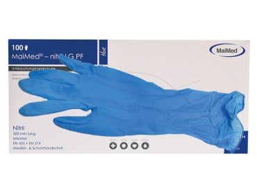 MaiMed®-Nitril LG Handschuhe extralang, blau, Gr. M 1x100 items 