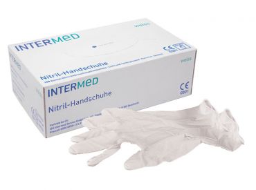 INTERMED Nitrile gloves, white, large 1x100 items 