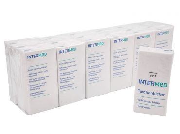 INTERMED Tissues, 4-ply, bright white 18x10 items 