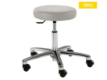 Swivel roller stool Penny Manus Midi grey white with soft castors 1x1 items 