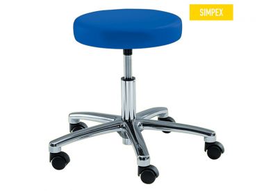 Swivel roller stool Penny Manus Midi, azure blue, soft castors 1x1 items 