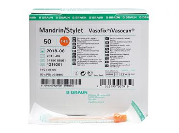 Mandrin zur Vasofix® / - Safety 14G 2,10 x 50 mm, orange 50x1 items 