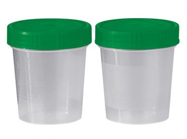Urinbecher 125 ml mit Schraubdeckel grün 1x500 items 