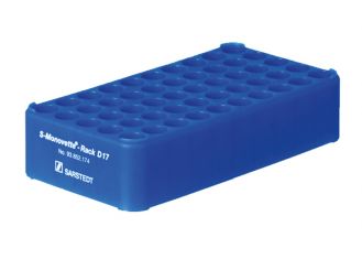 S-Monovette® rack D17, without handle, blue, 1x1 items 