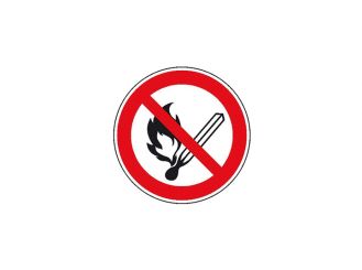 Hinweisschild "Feuer, offenes Licht und Rauchen vorboten" 1x1 items 