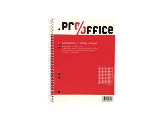 Pro/office Kollegeblock DIN A5, kariert, 80 Blatt, Spiralbindung 1x1 items 