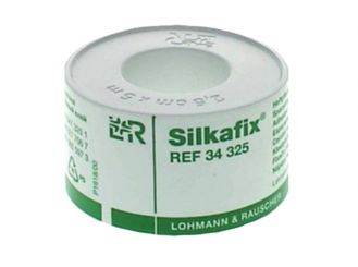 Silkafix® Heftpflaster 5 m x 2,50 cm auf Kunststoff-Knipsspule 1x1 Rollen 