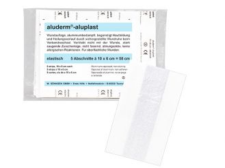 aluderm®-aluplast elastisches Wundverbandpflaster, 5 Abschnitte à 10 x 6cm 1x5 Stück 