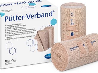 Pütter-Verband® 8/10 cm x 5 m mit Verbandklammern hautfarben 1x2 items 