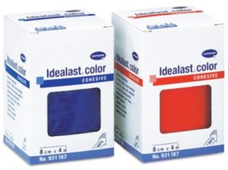 Idealast®-haft Color latexfrei, 8 cm x 4 m, sortiert zu 5 x BLAU und 5 x ROT 1x10 Stück 