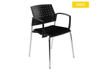Wartezimmer-Stuhl ANDANTE Classic, mit Ring-Armlehnen, schwarz 1x1 items 