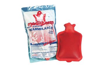 Rubber hot water bottle, red, 2 litres 1x1 items 