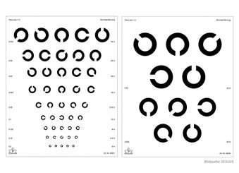 Visual acuity charts Landolt rings, shrink-wrapped in plastic 1x2 items 