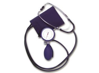 boso BS 90 Blutdruckmessgerät + Stethoskop + Klettmanschette, blau, Etui 