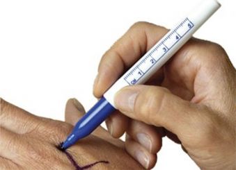 Hautmarkierstift Standard blau steril 1x50 Stück 