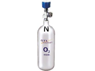 Sauerstoffflasche 0,8 Liter, Stahlflasche neu 1x1 Flasche 