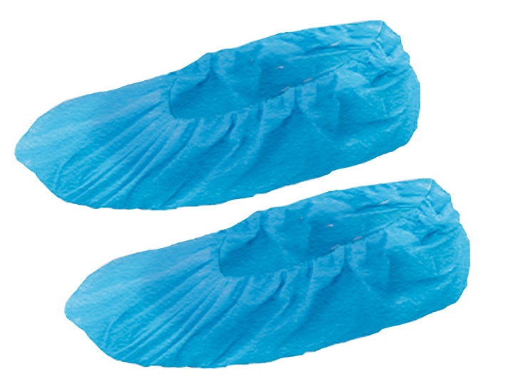 PE Einmal Überziehschuhe ultra stark, 15 x 42 cm, blau, Polyethylen,  Med-Comfort: Einweg Überschuhe mit eingefasstem Latexgummi als hygienische  Schutzüberschuhe kaufen.